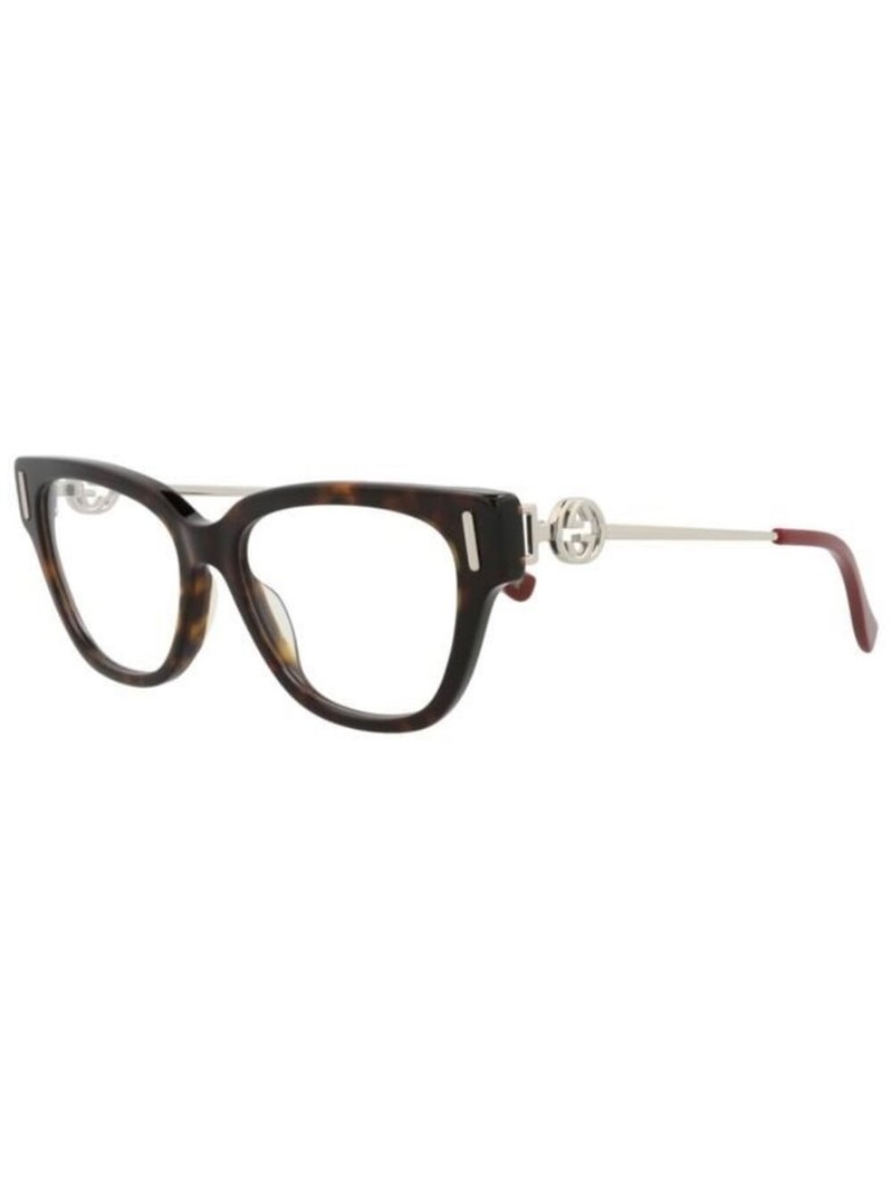 New Gucci Womens Square/Rectangle Havana Silver Transparent Fashion Designer Eye